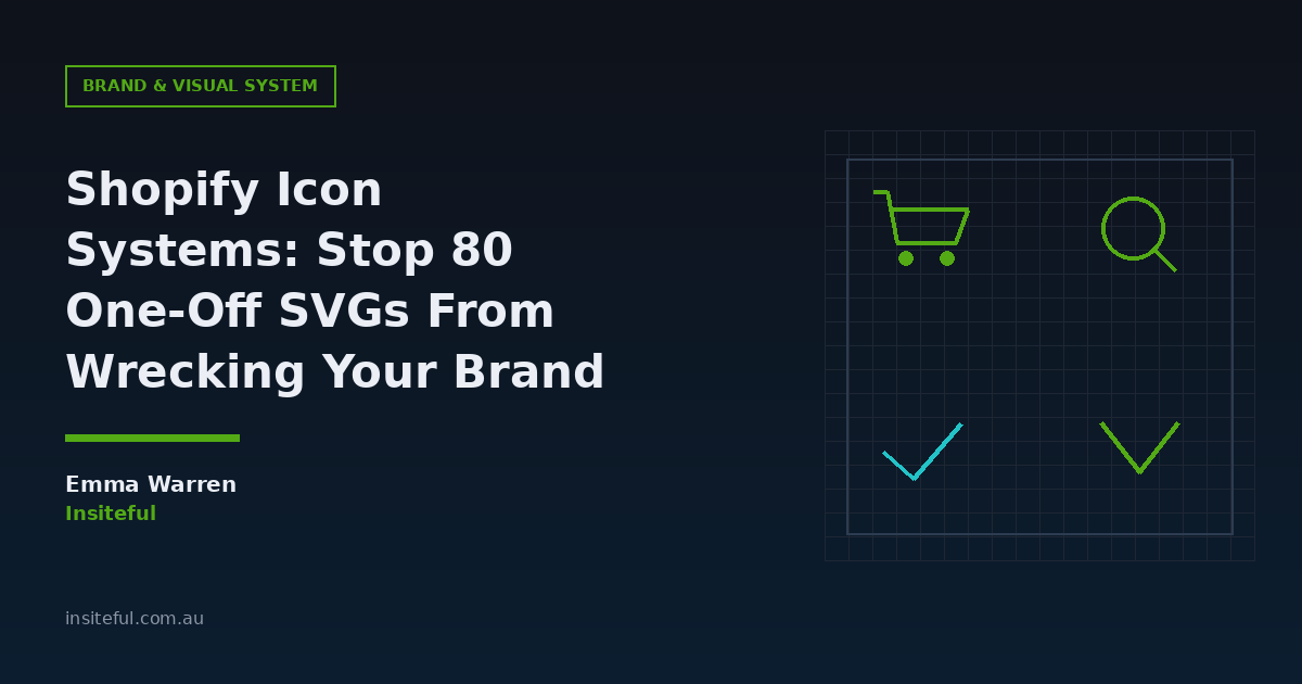 Shopify icon systems, Insiteful brand and visual system article