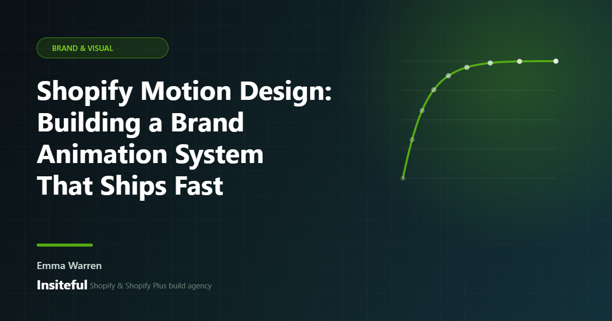 Shopify Motion Design article featured image with an easing curve on a dark gradient background