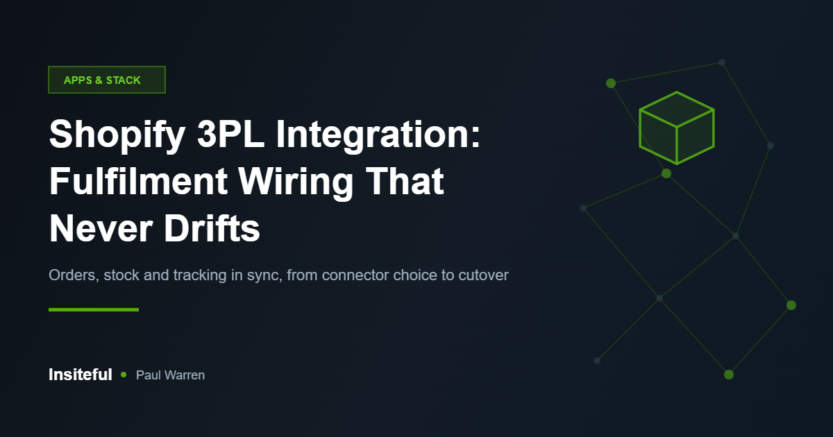 Shopify 3PL integration: fulfilment wiring that never drifts