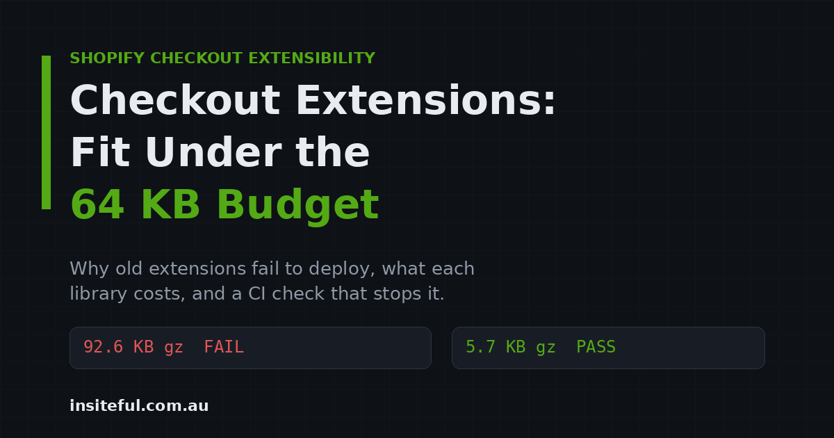 Shopify checkout extensions: fit under the 64 KB budget