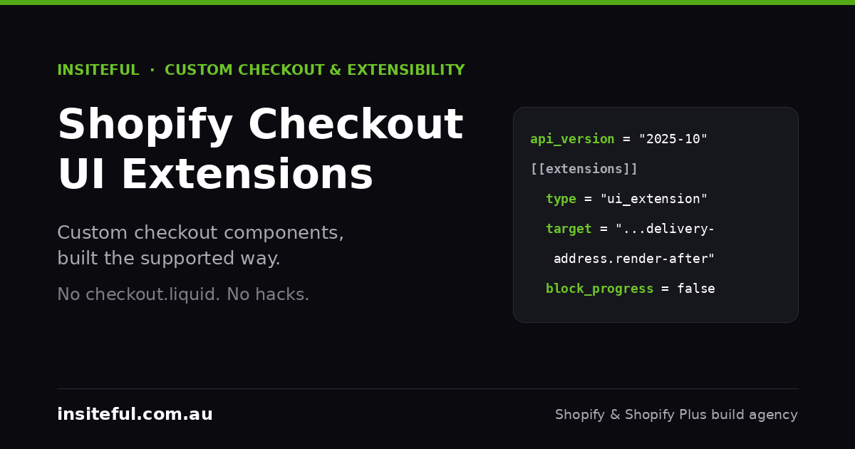 Shopify Checkout UI Extensions