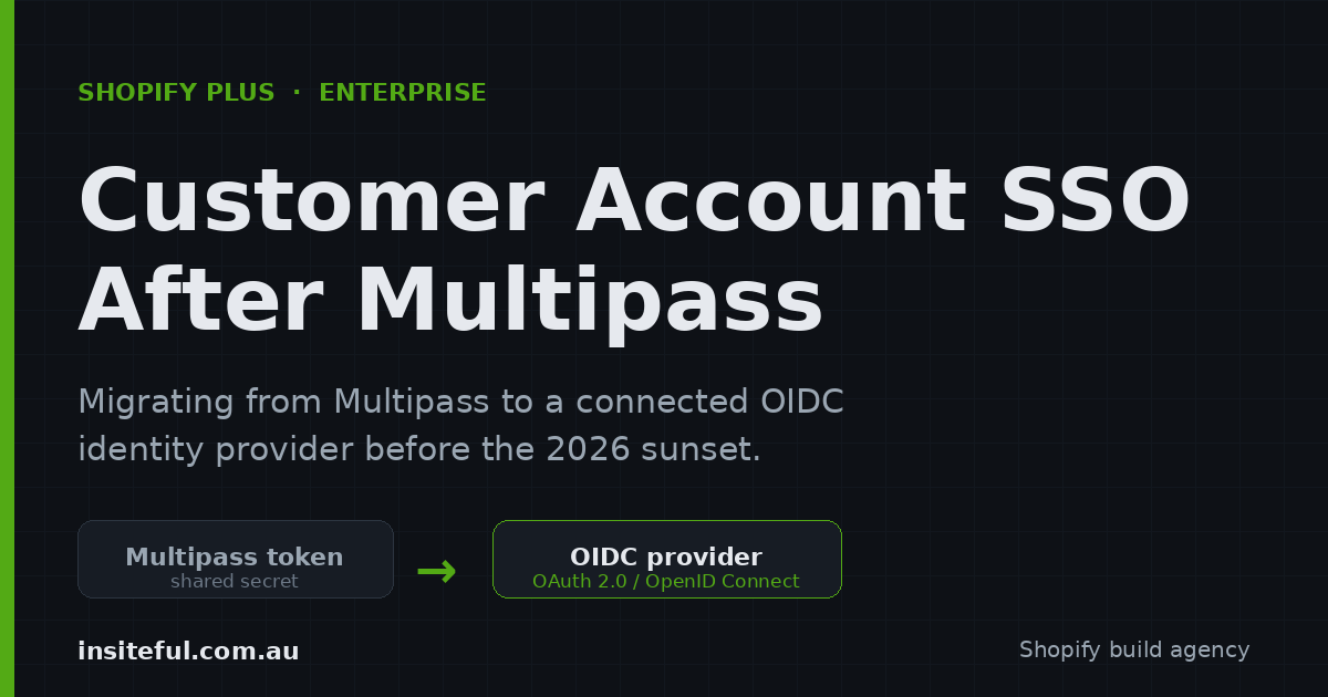 Shopify Plus customer account SSO migrating from Multipass to OIDC