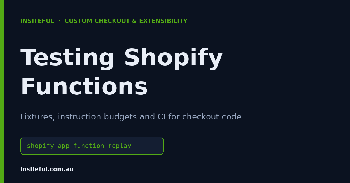 Testing Shopify Functions with fixtures, instruction budgets and CI