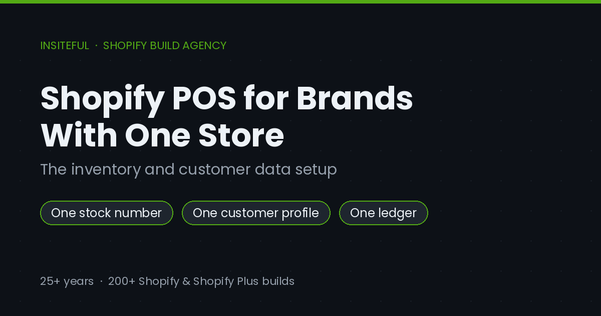 Shopify POS for brands with one store - inventory and customer data setup
