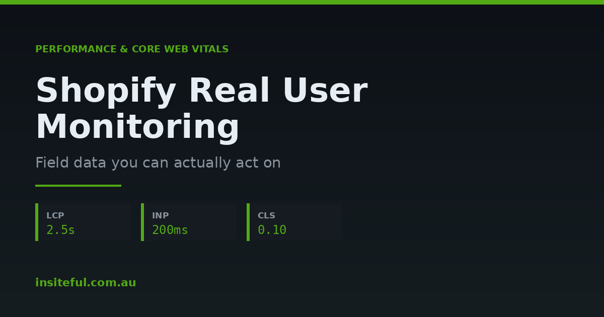 Shopify real user monitoring for Core Web Vitals field data