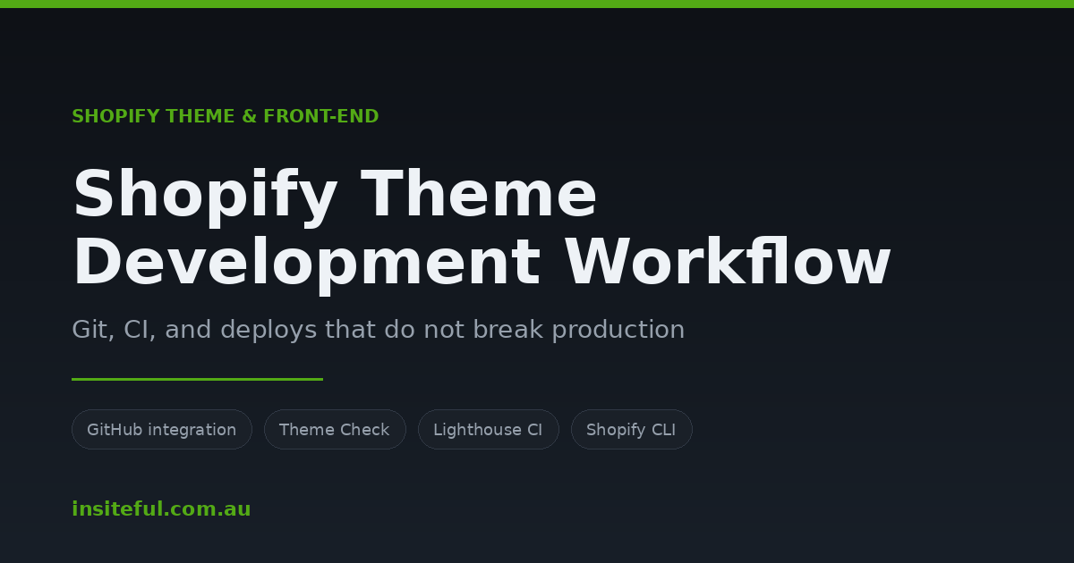 Shopify theme development workflow using Git, CI and safe deploys
